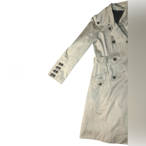 DIANE VON FURSTENBERG BOGART TRENCH COAT DOUBLE BREASTED %100 COTTON Size 6 - Picture 4 of 10
